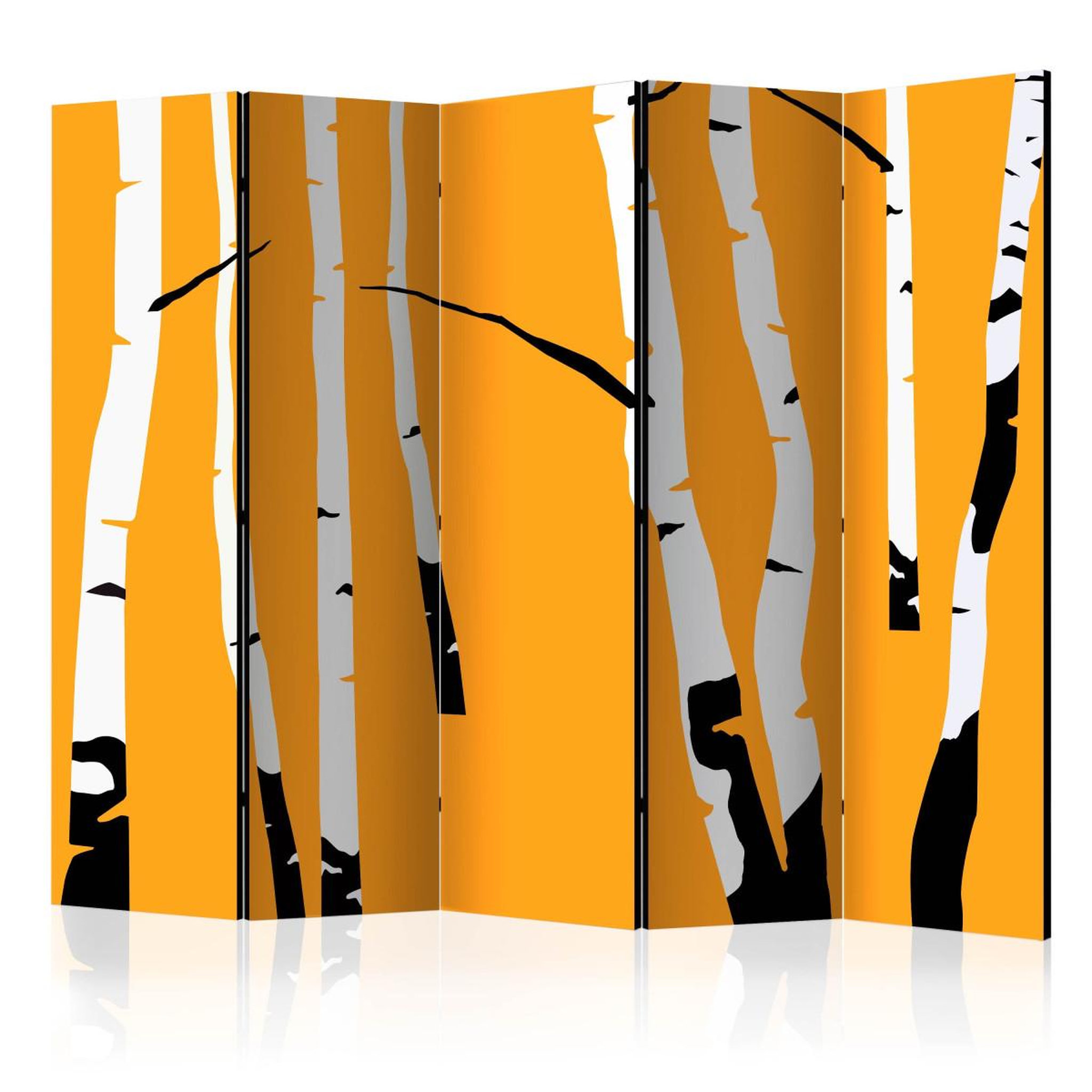 Paris Prix Paravent 5 volets  birches on the orange background  172x225cm