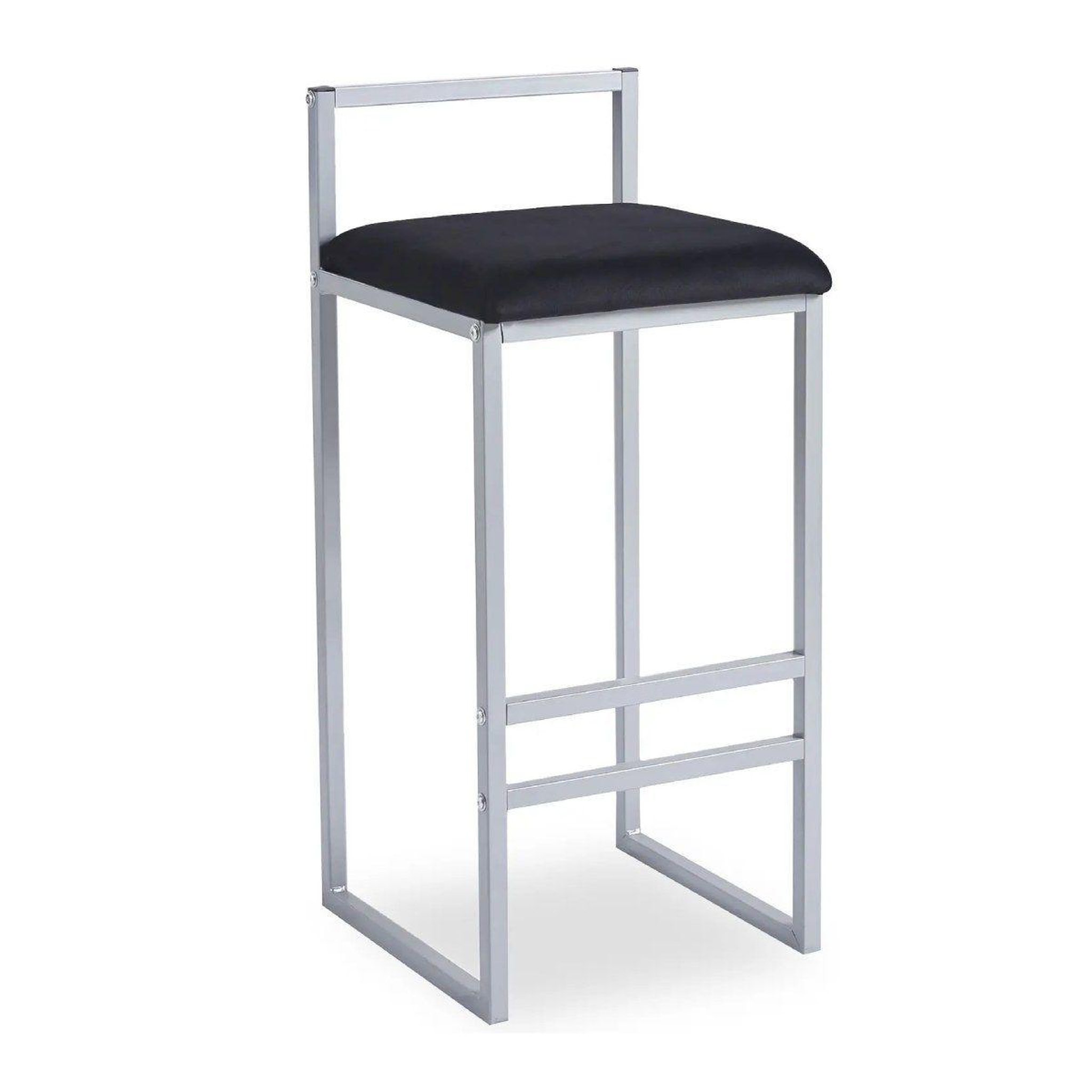 Paris Prix Tabouret de bar velours  dakota  80cm noir & argent