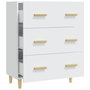 Voir la diapositive 5 : VIDAXL Buffet Blanc 70x34x90 cm Bois d'ingenierie