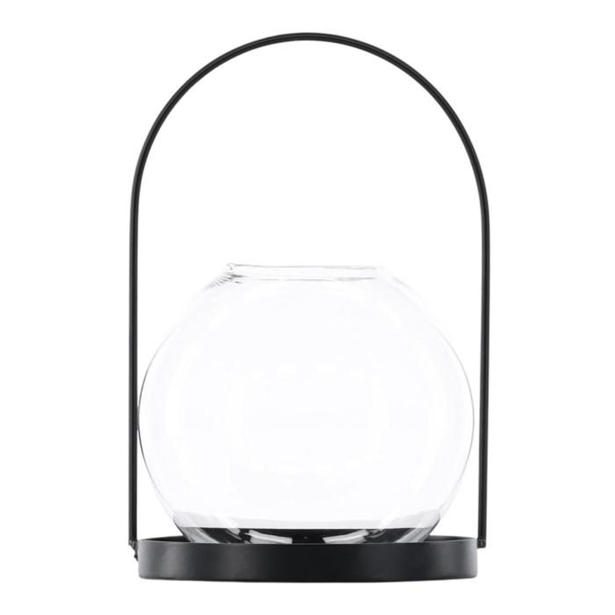 Paris Prix Lanterne Design en Verre  Flora  14cm Noir