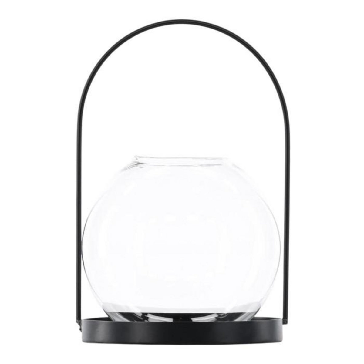 Paris Prix Lanterne Design en Verre  Flora  14cm Noir