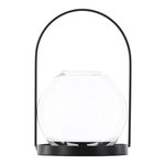 Paris Prix Lanterne Design en Verre  Flora  14cm Noir