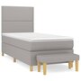 Voir la diapositive 2 : VIDAXL Sommier a lattes de lit avec matelas Gris clair 80x200 cm Tissu