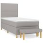 Voir la diapositive 2 : VIDAXL Sommier a lattes de lit avec matelas Gris clair 80x200 cm Tissu