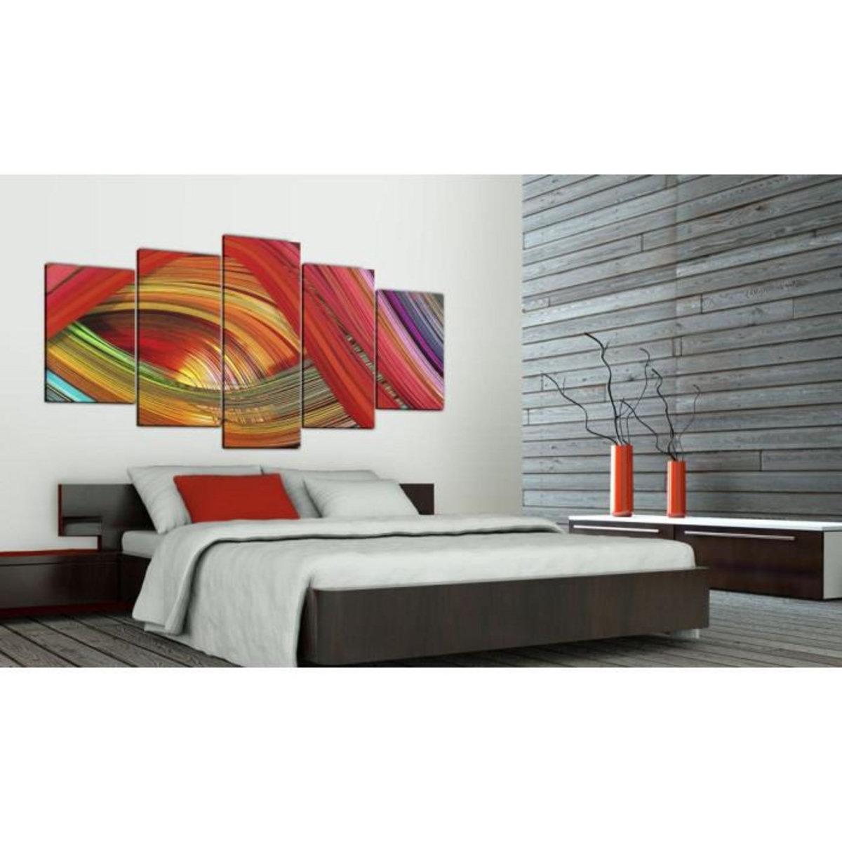 Paris Prix Tableau Imprimé 5 Panneaux  Arc en Ciel