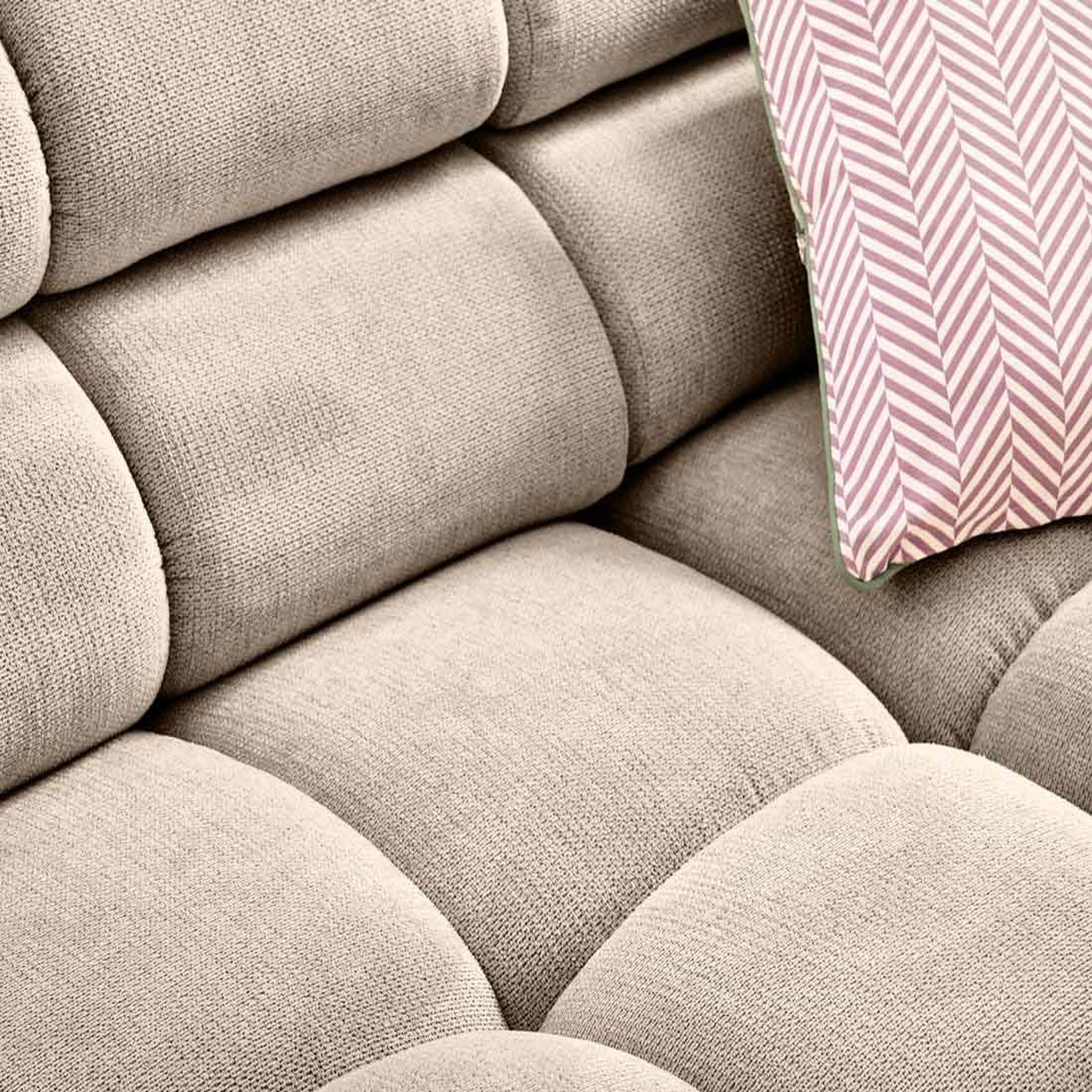 Voir la diapositive 2 : LISA DESIGN Matera - canapé d'angle gauche 4 places avec têtières réglables en tissu texturé