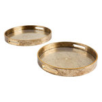 ATMOSPHERA Lot de 2 Plateaux Déco  Elya  35cm Or