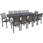 Habitat et Jardin Salon de jardin repas extensible  Lagos  - 200/320 x 105 x 76 cm - 12 chaises - Taupe