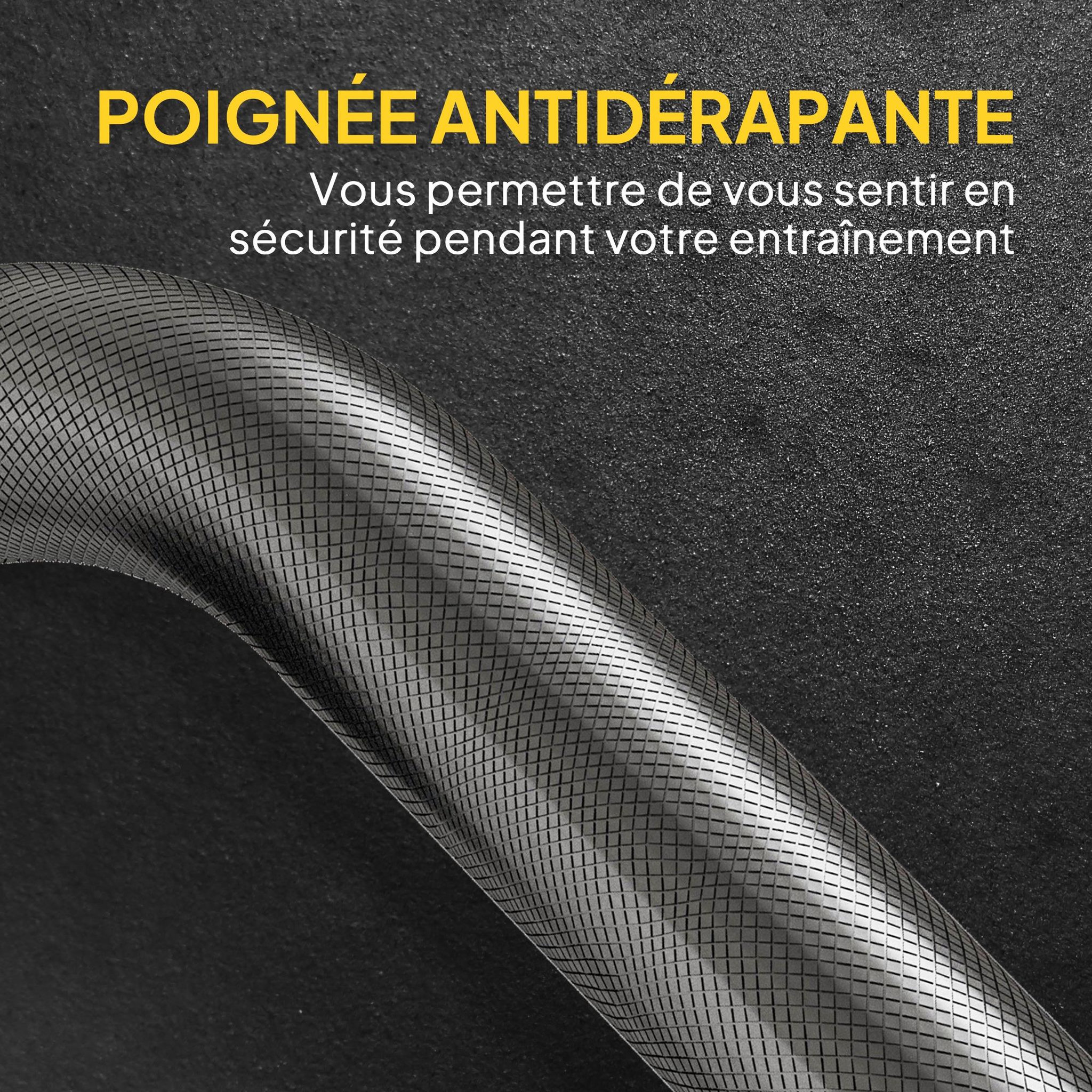 Voir la diapositive 6 : HOMCOM Ensemble d'haltères 25 kg total, barre d'haltère avec disques de poids 5 kg et 2,5 kg, barre longue, avec poignée antidérapante, exercices de fitness entraînement à la maison et gym, noir