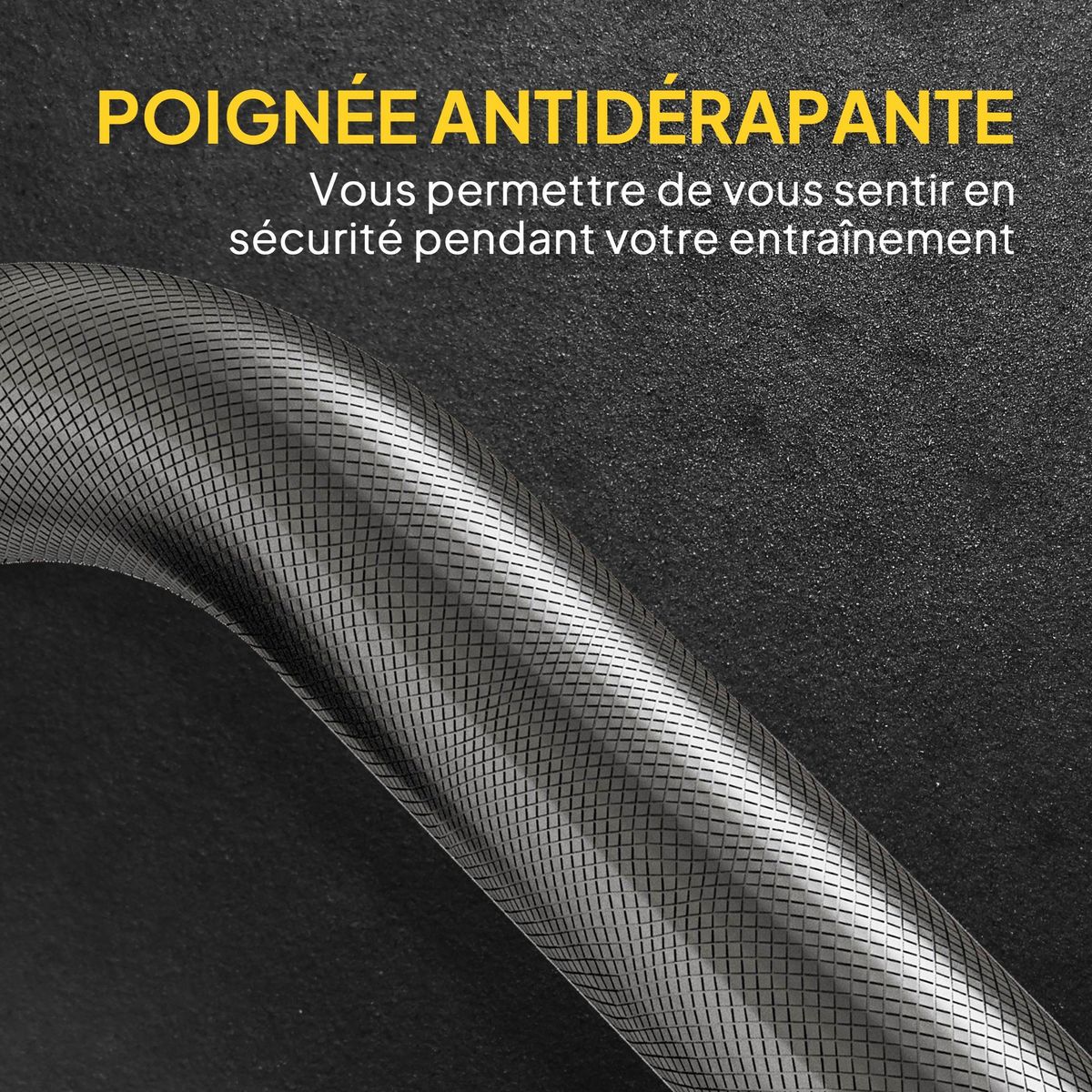 HOMCOM Ensemble d'haltères 25 kg total, barre d'haltère avec disques de poids 5 kg et 2,5 kg, barre longue, avec poignée antidérapante, exercices de fitness entraînement à la maison et gym, noir