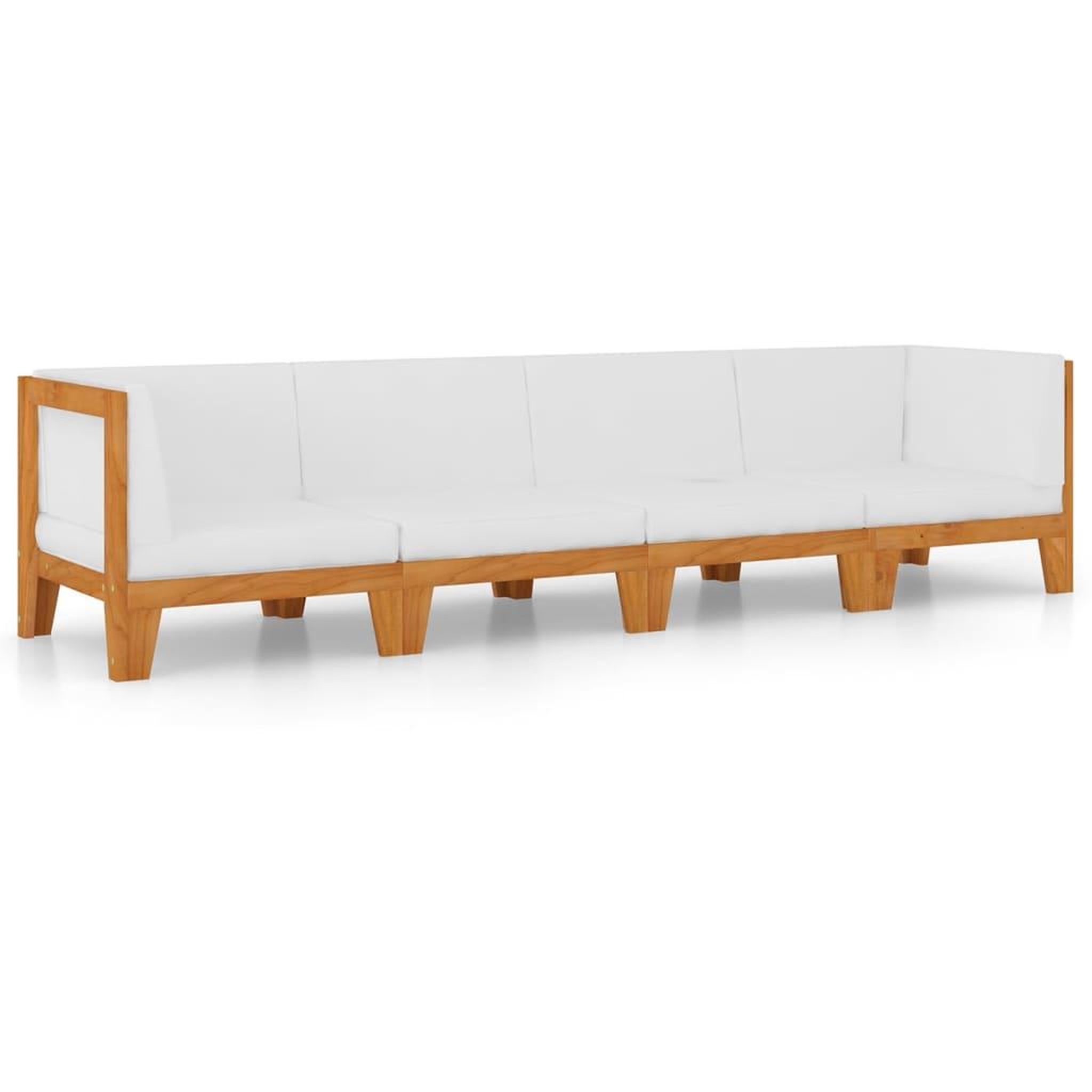 Voir la diapositive 2 : VIDAXL Salon de jardin 4 pcs avec coussins Bois d'acacia solide
