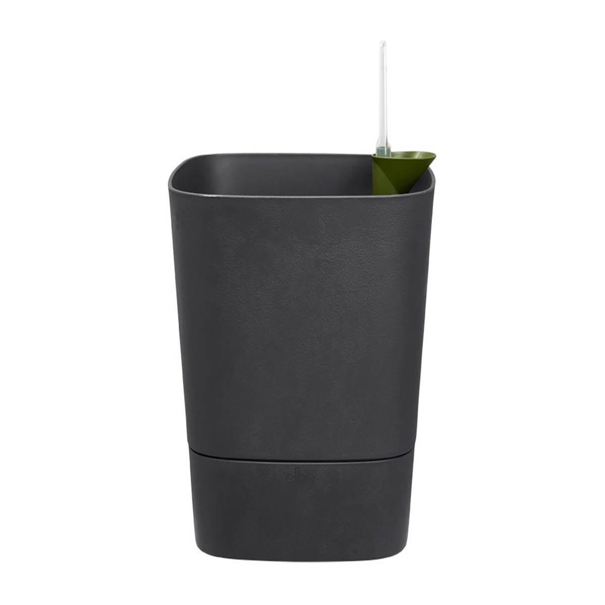 Voir la diapositive 2 : ELHO Pot de fleurs carré extérieur/intérieur 30 x 30 cm Elho Aqua Care Greensense gris charbon