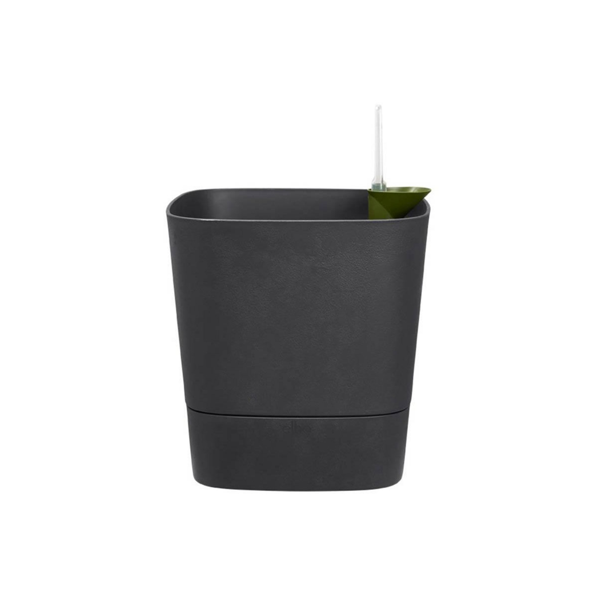 ELHO Pot de fleurs carré extérieur/intérieur 30 x 30 cm Elho Aqua Care Greensense gris charbon