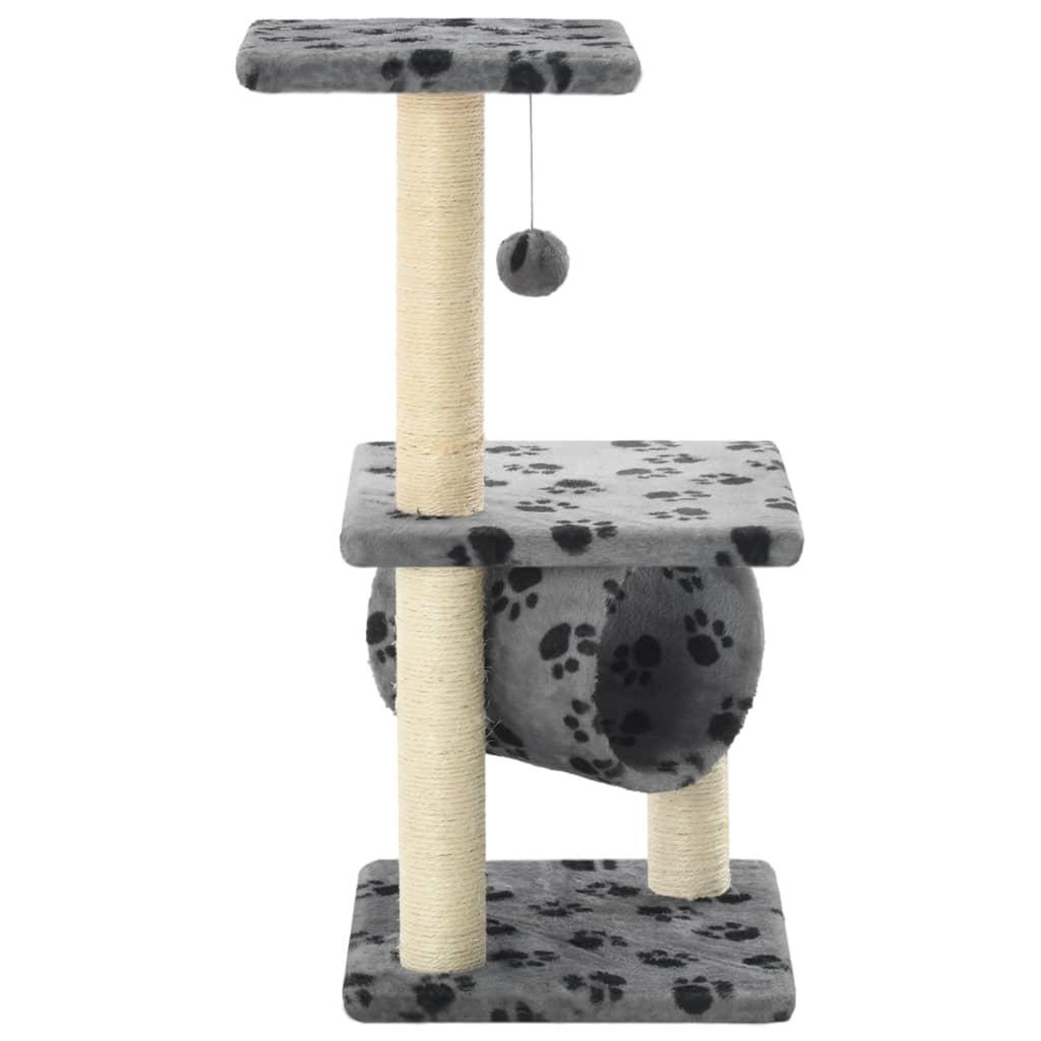 Voir la diapositive 3 : VIDAXL Arbre a chat avec griffoirs en sisal 65 cm Gris Motif de pattes