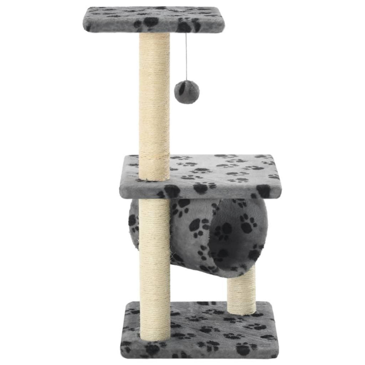 VIDAXL Arbre a chat avec griffoirs en sisal 65 cm Gris Motif de pattes