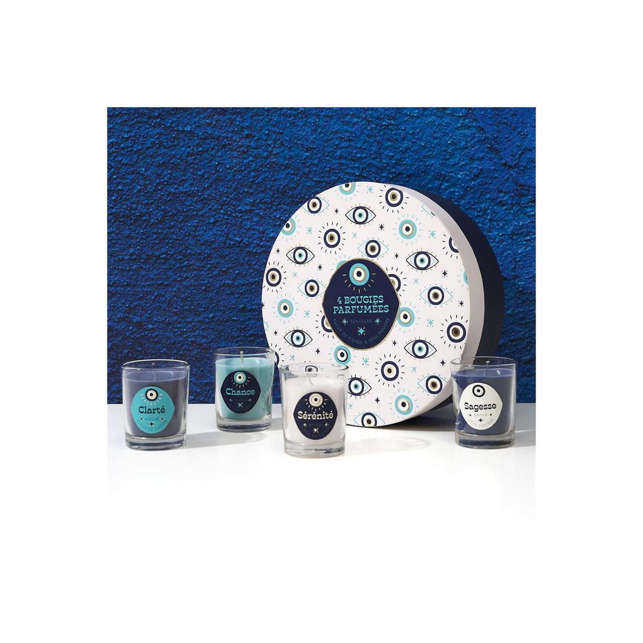 Voir la diapositive 4 : The Home Deco Factory Coffret 4 Bougies Parfumées  Louxor  50g Rêve Poudré & Fleur de Coton
