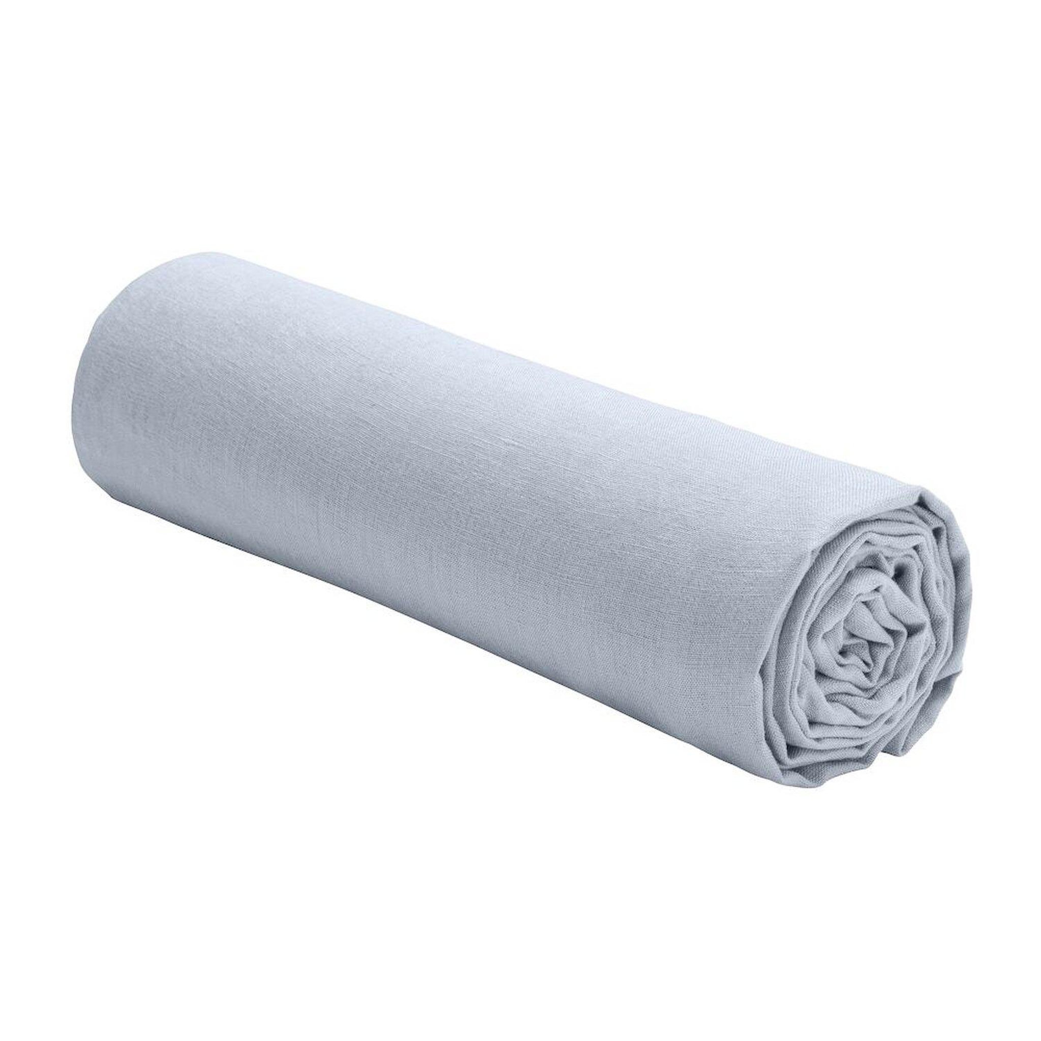 Voir la diapositive 2 : BATON ROUGE Drap housse 100% lin lavé 160g kiwi