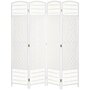 Voir la diapositive 1 : HOMCOM Paravent intérieur 4 panneaux pliables séparateur de pièce bois de peuplier bambou fibres de papier tressée blanc paille