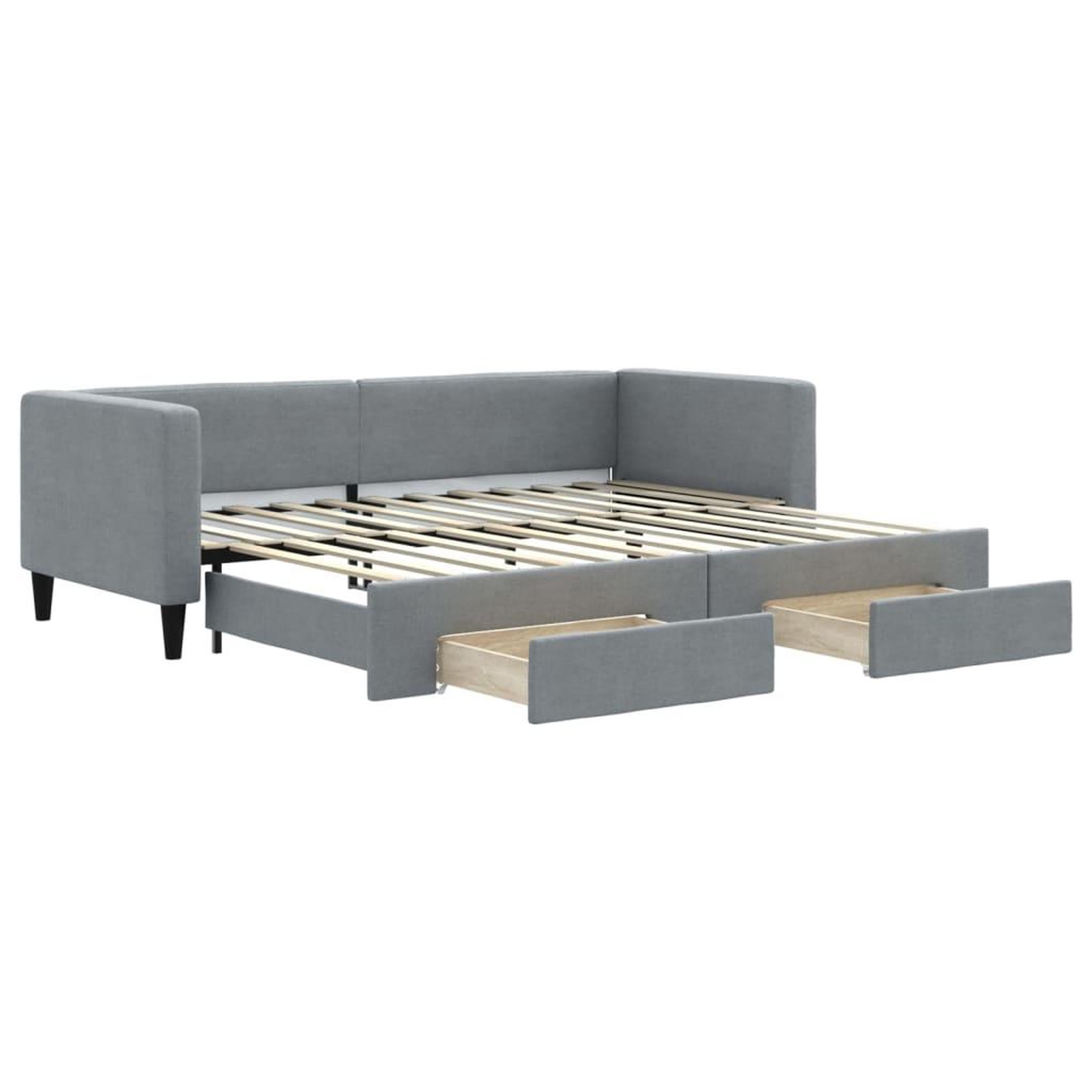 Voir la diapositive 2 : VIDAXL Lit de jour avec gigogne et tiroirs sans matelas 80x200 cm