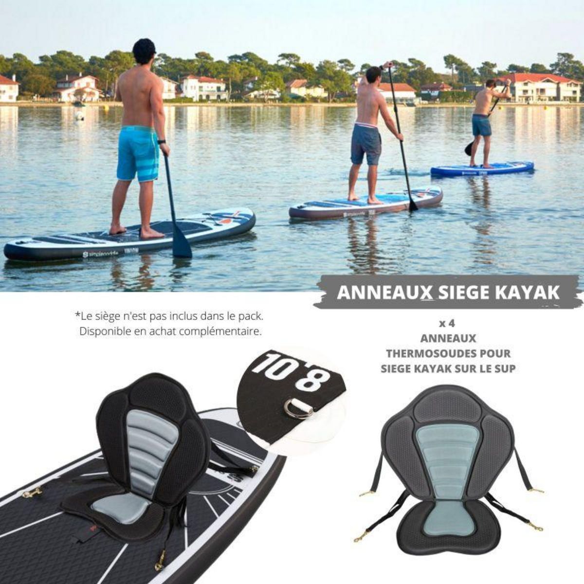 SIMPLE PADDLE Paddle Gonflable UNION 10'8 32'' 6  (320 x 81 x 15 cm) avec Pagaie, Leash, Pompe et Sac de Transport