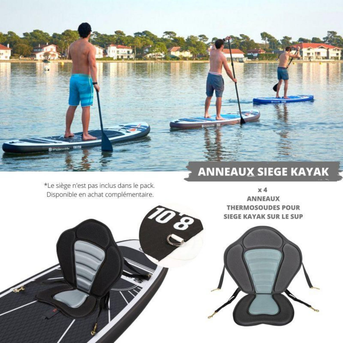 SIMPLE PADDLE Paddle Gonflable UNION 10'8 32'' 6  (320 x 81 x 15 cm) avec Pagaie, Leash, Pompe et Sac de Transport