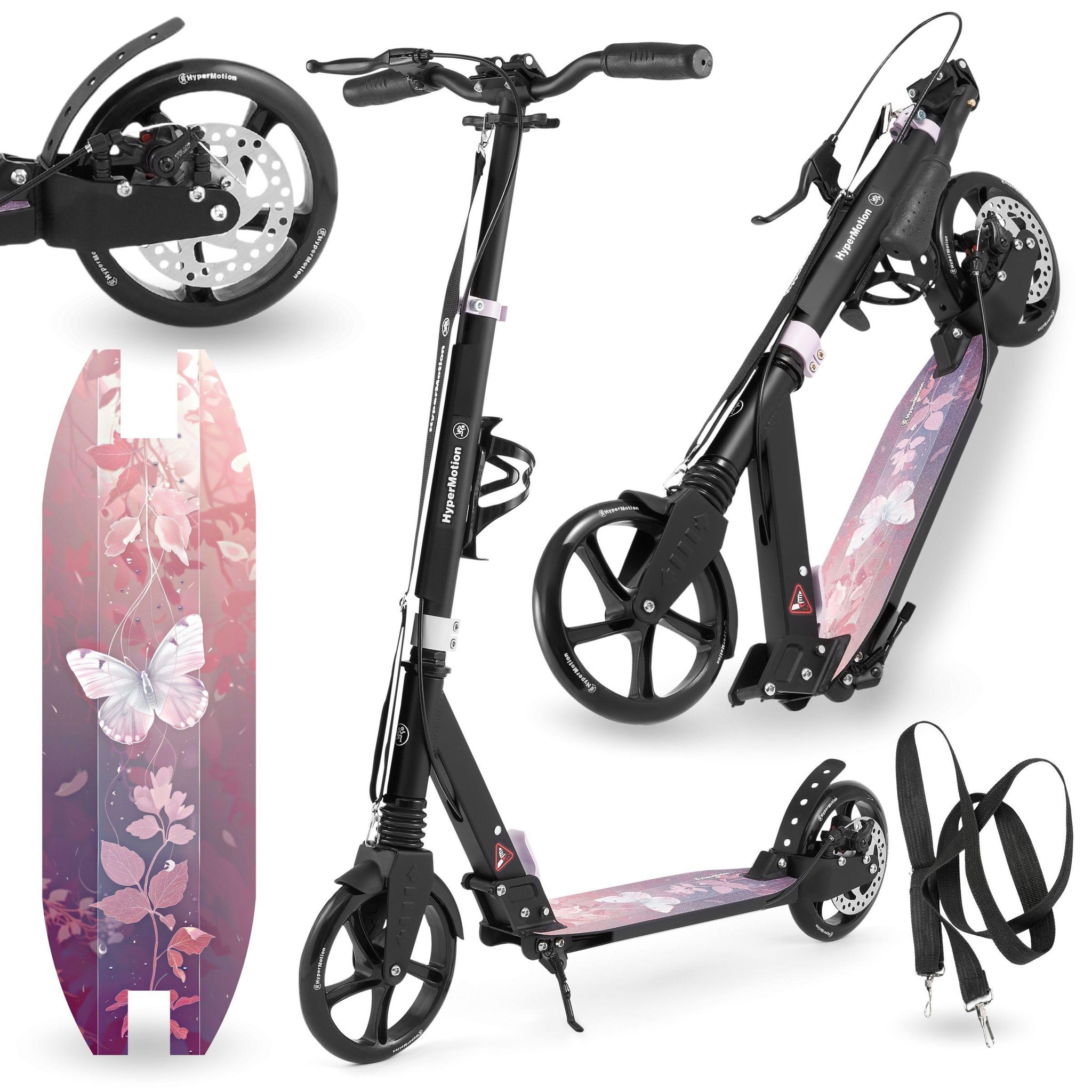 HYPERMOTION Trottinette HyperMotion Skyline en Aluminium, Pliable avec Double Frein et Suspension, dès 6 Ans
