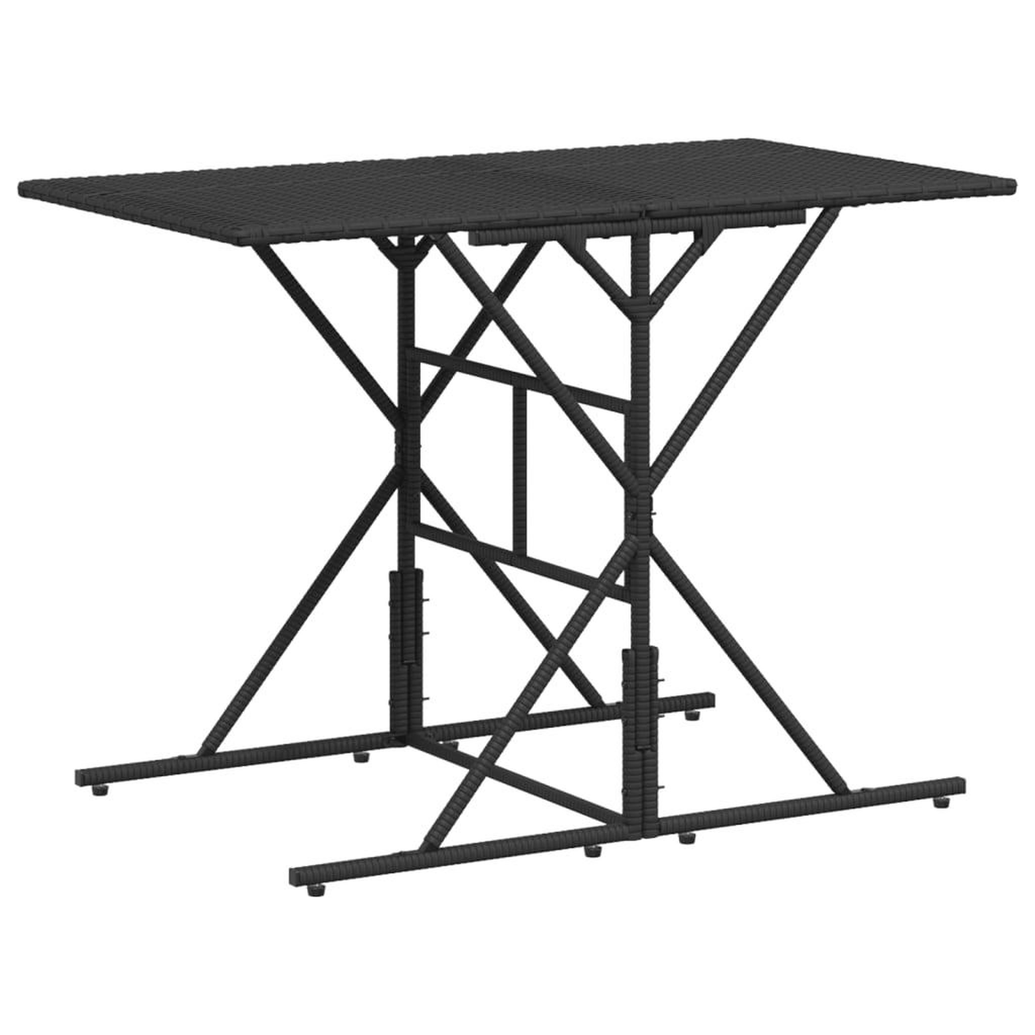Voir la diapositive 3 : VIDAXL Ensemble a manger de jardin coussins 7 pcs noir resine tressee