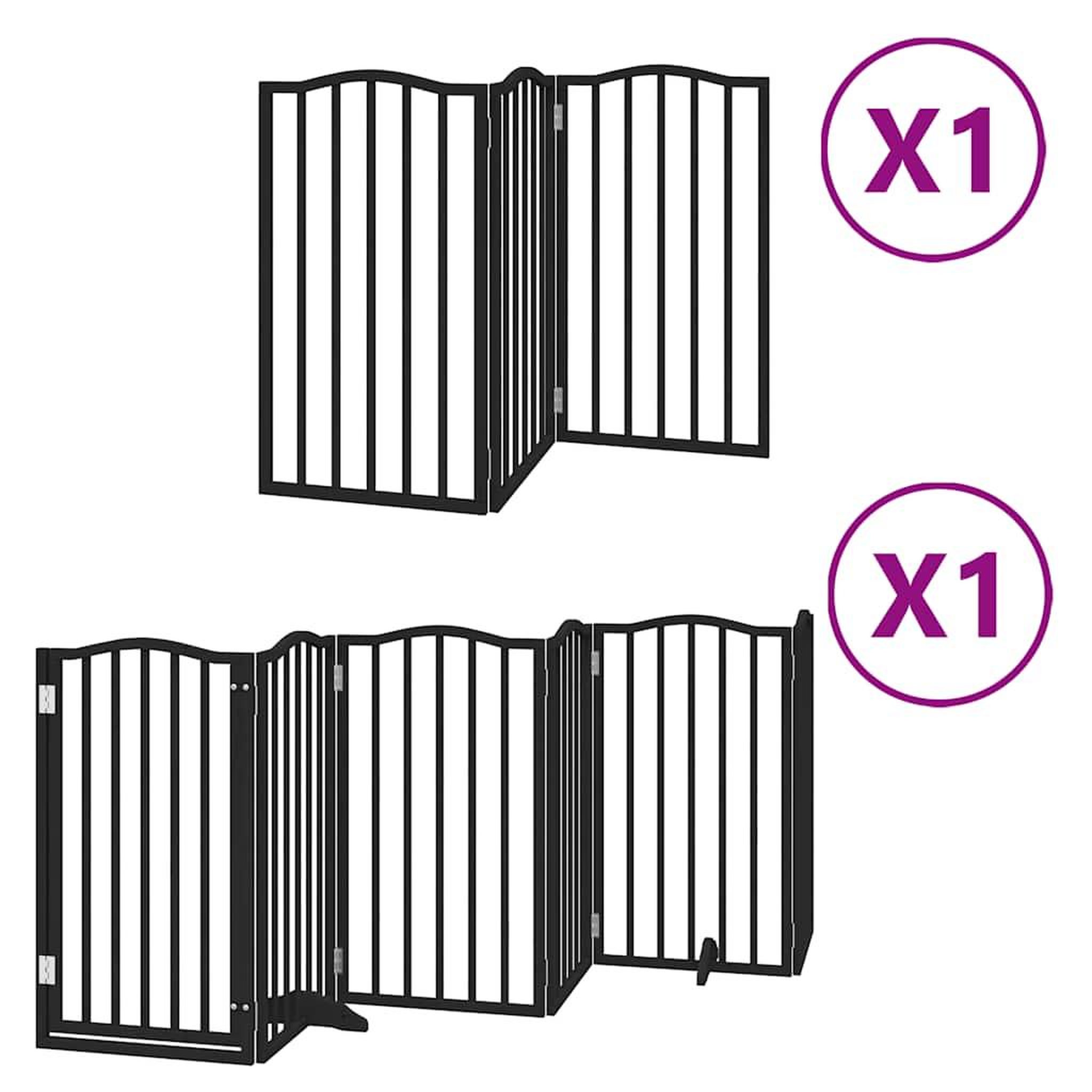 Voir la diapositive 2 : VIDAXL Barriere pour chien porte pliable 9 panneaux noir bois peuplier