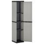 Voir la diapositive 3 : VIDAXL Armoire de rangement de jardin 3 etageres Gris/noir 34x40x168cm