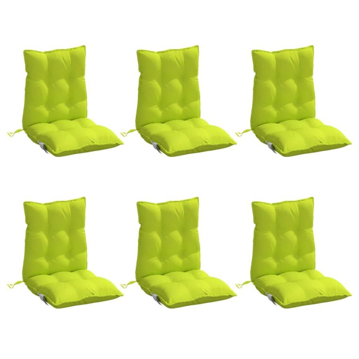 VIDAXL Coussins de chaise a dossier bas lot de 6 vert vif
