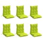 Voir la diapositive 3 : VIDAXL Coussins de chaise a dossier bas lot de 6 vert vif