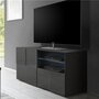 NOUVOMEUBLE Petit meuble tv design gris laqué SANDREA 2