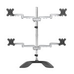 Startech StarTech.com ARMQUADSS support d'écran plat pour bureau 81,3 cm (32 ) Noir, Argent