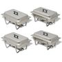 Voir la diapositive 2 : VIDAXL Ensemble de chauffe plats 4 pcs Acier inoxydable