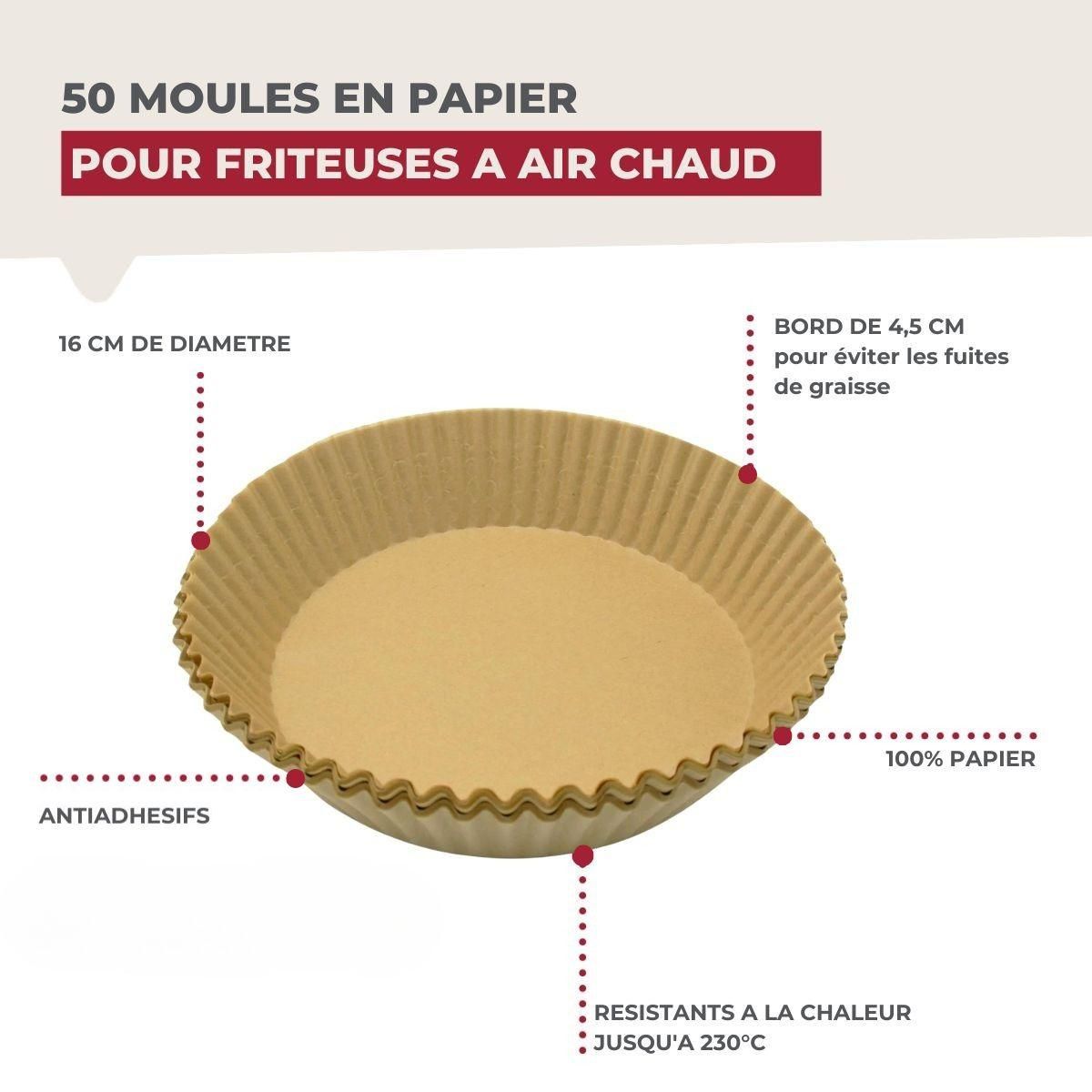 Fackelmann Lot de 300 Moules en papier air fryer ronds 16 cm Fackelmann