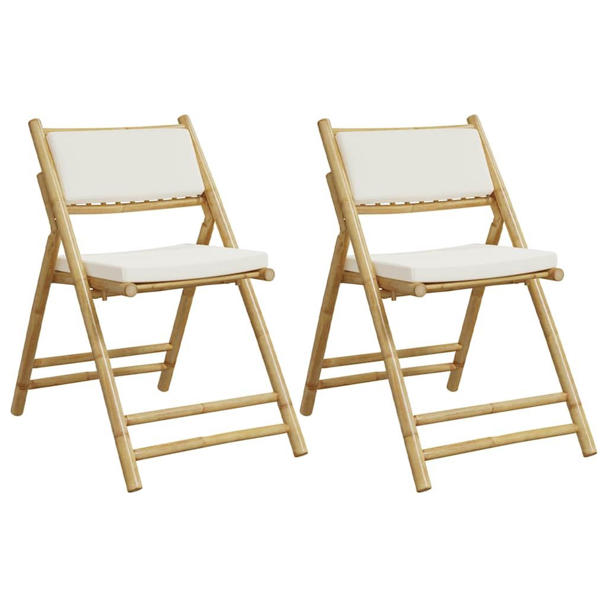Voir la diapositive 2 : VIDAXL Chaises de bistro pliantes lot de 2 et coussins blanc creme