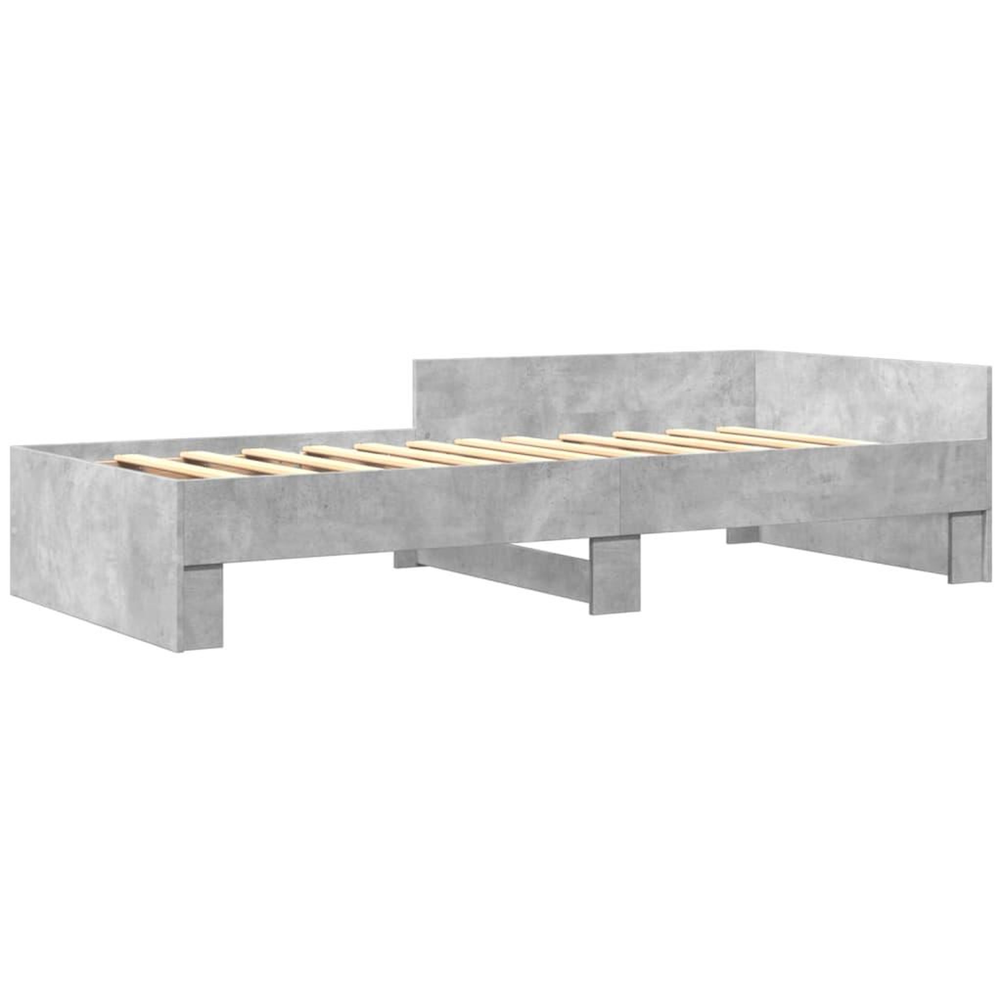 Voir la diapositive 3 : VIDAXL Cadre de lit sans matelas gris beton 100x200 cm bois ingenierie