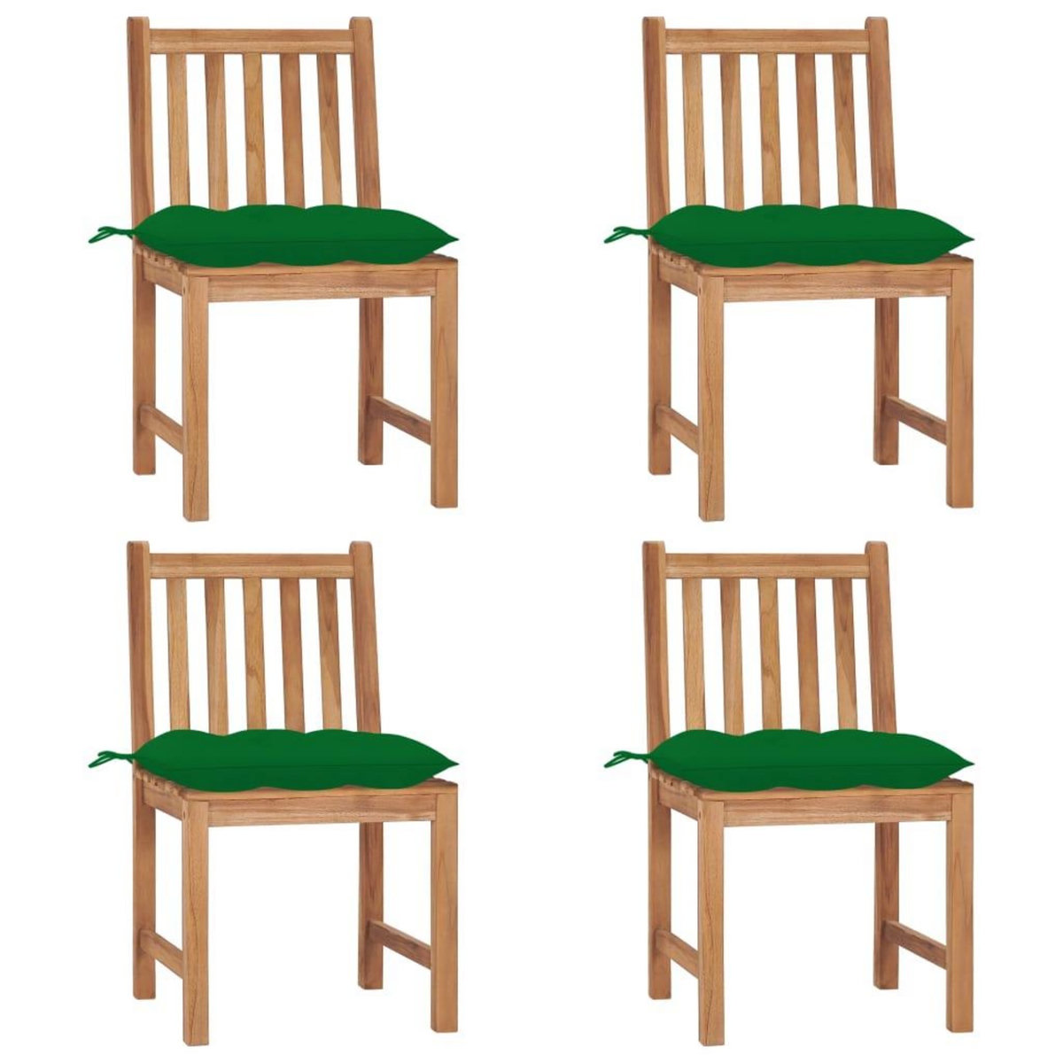 VIDAXL Chaises de jardin lot de 4 avec coussins Bois de teck massif