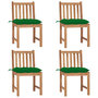 Voir la diapositive 1 : VIDAXL Chaises de jardin lot de 4 avec coussins Bois de teck massif