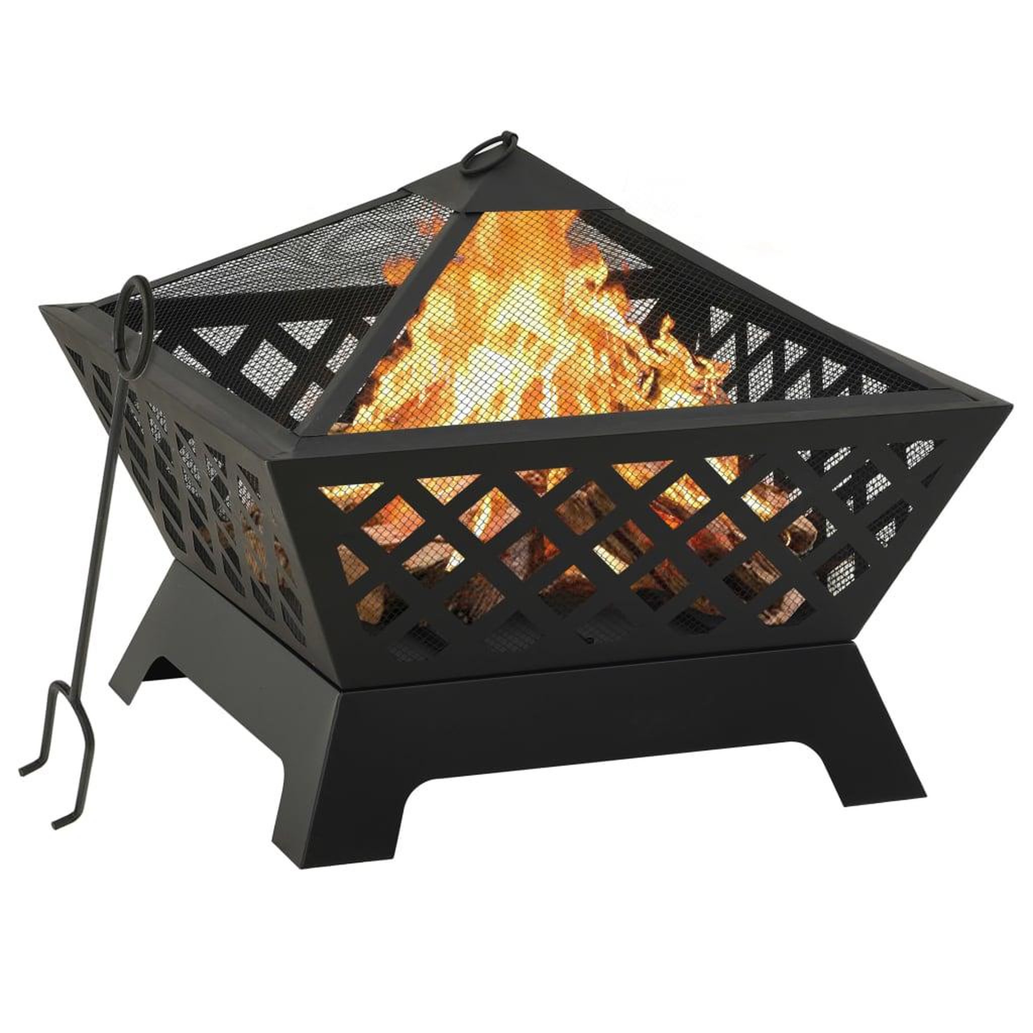 VIDAXL Foyer avec tisonnier 64 cm XXL Acier
