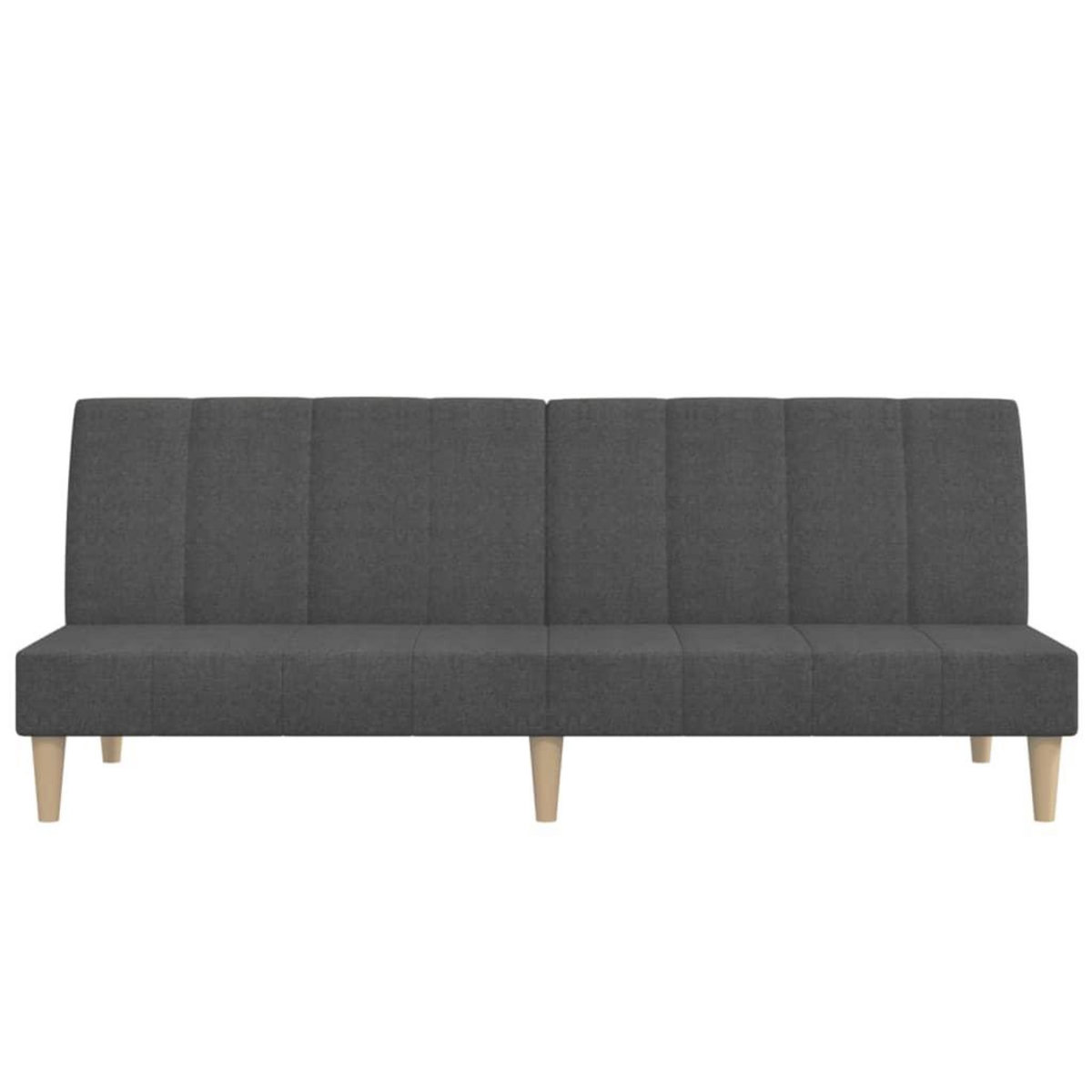 VIDAXL Canape-lit a 2 places gris fonce tissu