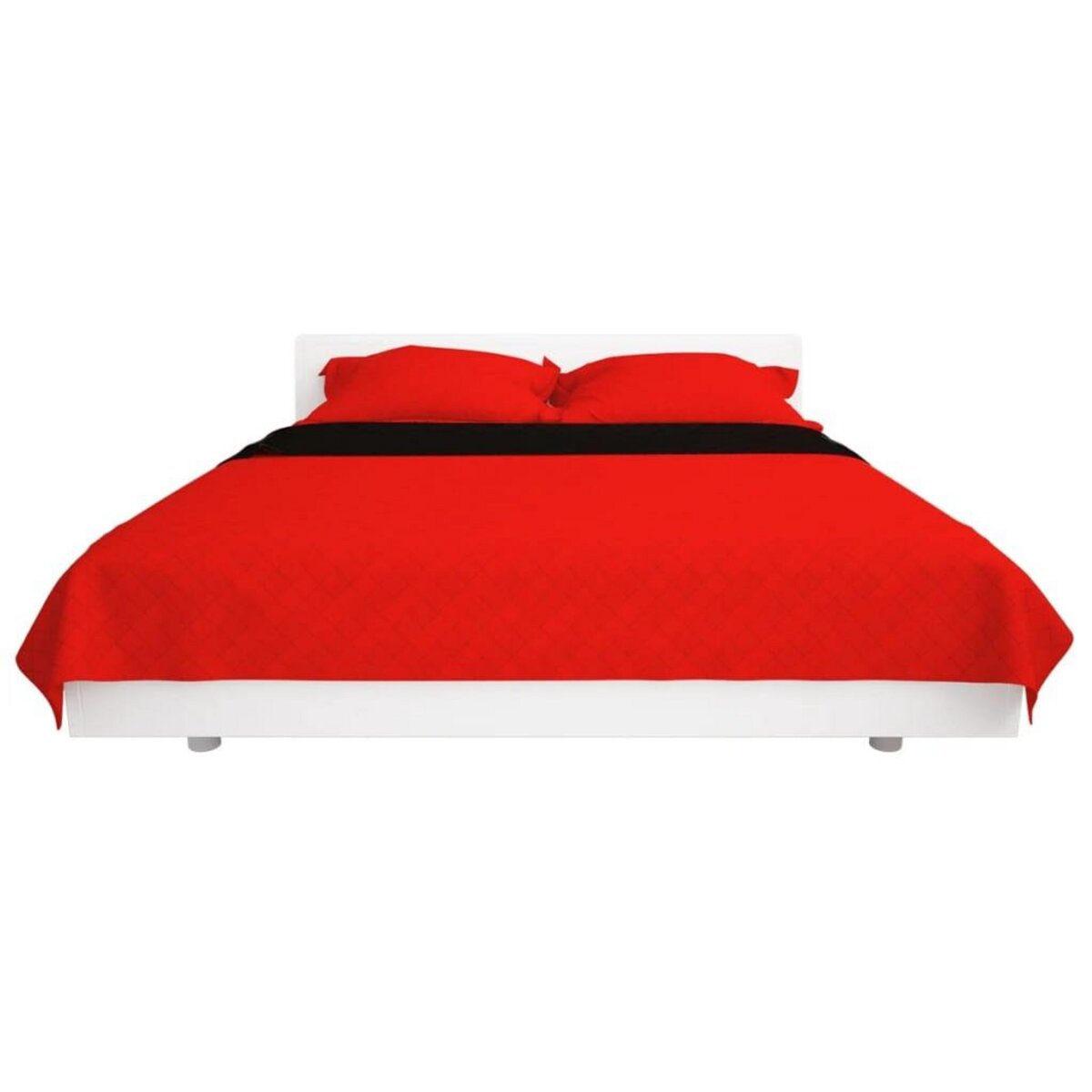 VIDAXL Couvre-lit matelasse double-face Rouge et noir 230x260 cm