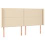 Voir la diapositive 3 : VIDAXL Tete de lit a LED Creme 163x16x118/128 cm Tissu