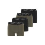 FILA Lot de 4 boxers homme en coton uni. Coloris disponibles : Vert