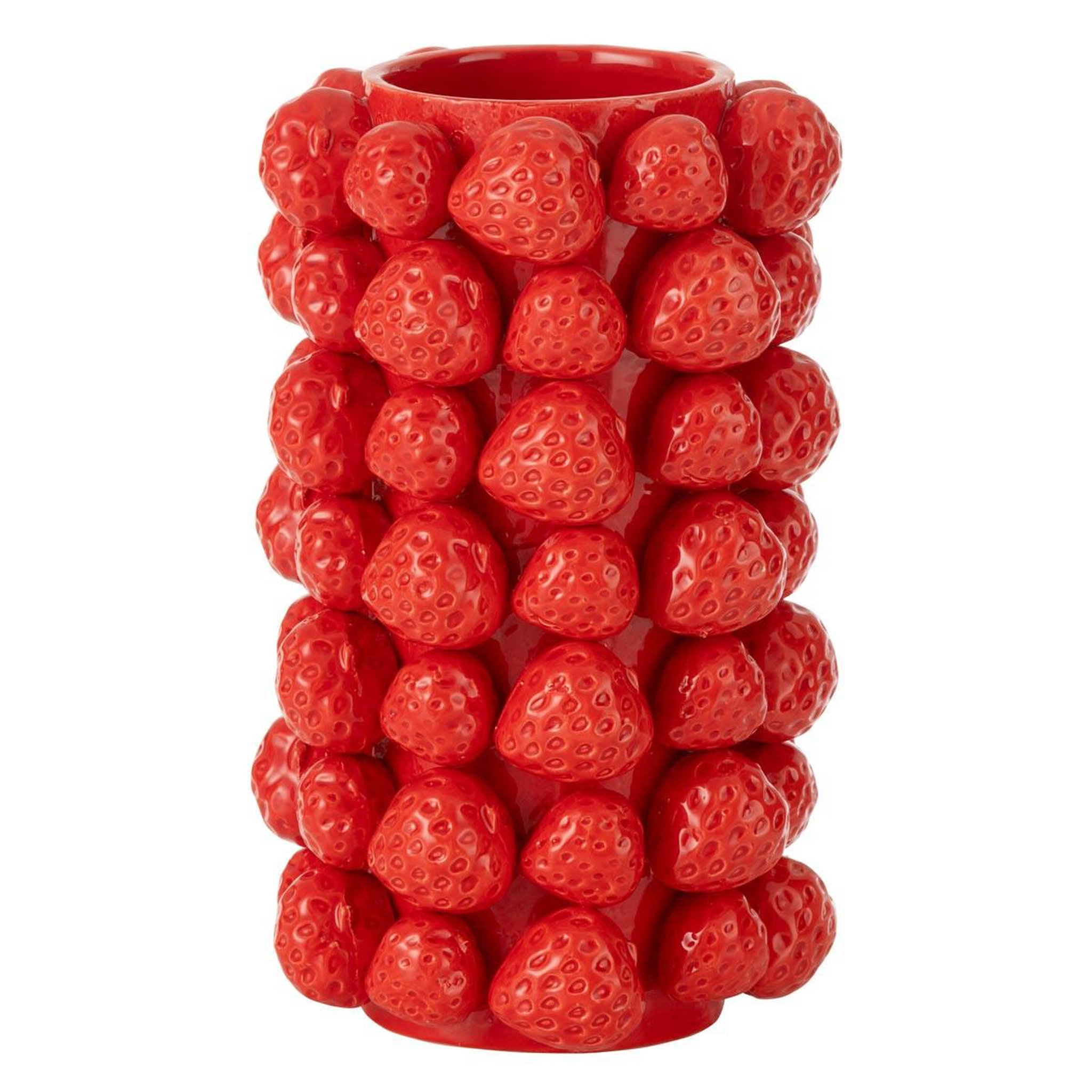 J-LINE Vase déco en céramique  fraise  26cm rouge