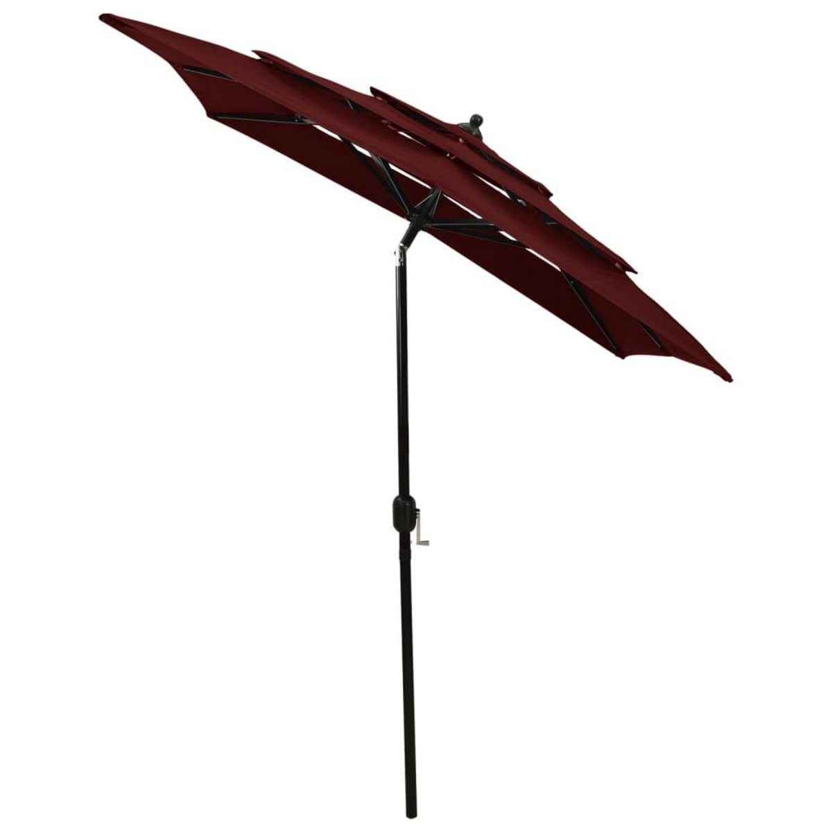 VIDAXL Parasol de jardin a 3 niveaux mat en aluminium rouge bordeaux