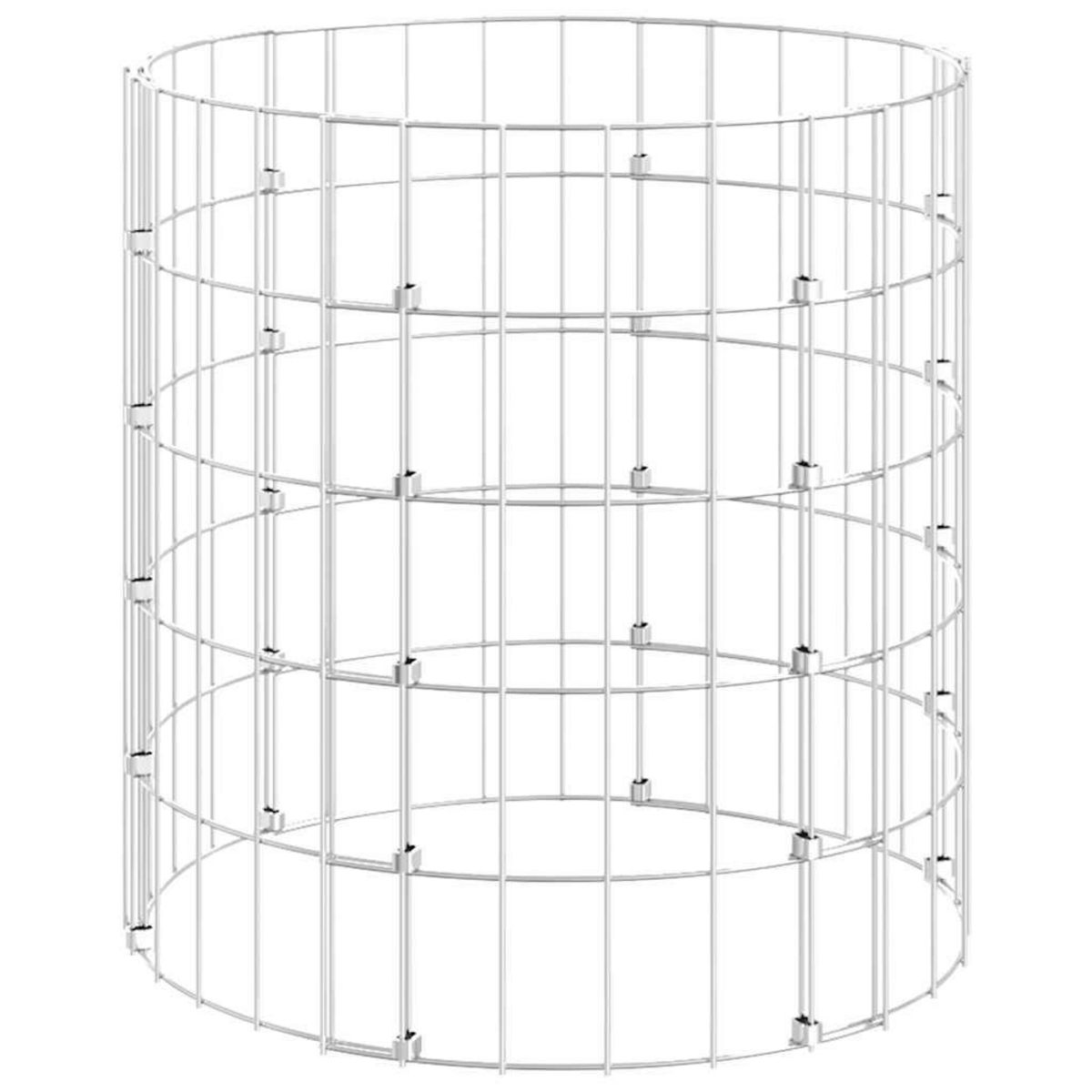 VIDAXL Poteau a gabion circulaire Acier galvanise Ø50x50 cm