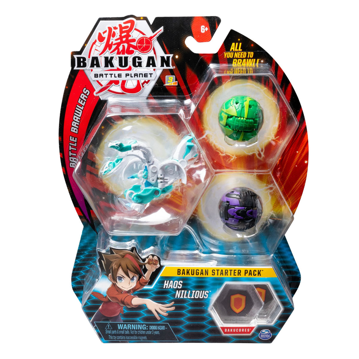 SPIN MASTER Starter Pack figurine Haos Nillious + cartes - Bakugan Battle Planet