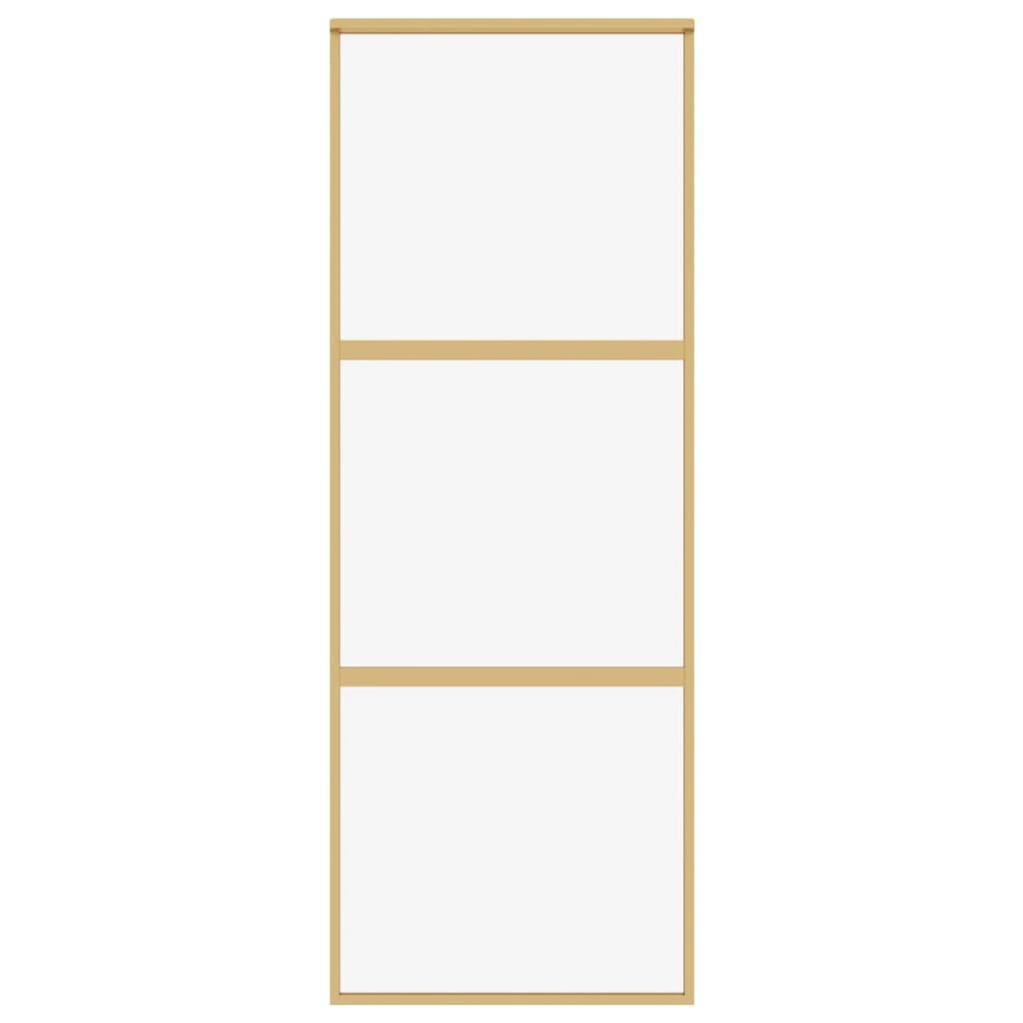 Voir la diapositive 4 : VIDAXL Porte coulissante dore 76x205 cm verre ESG clair et aluminium