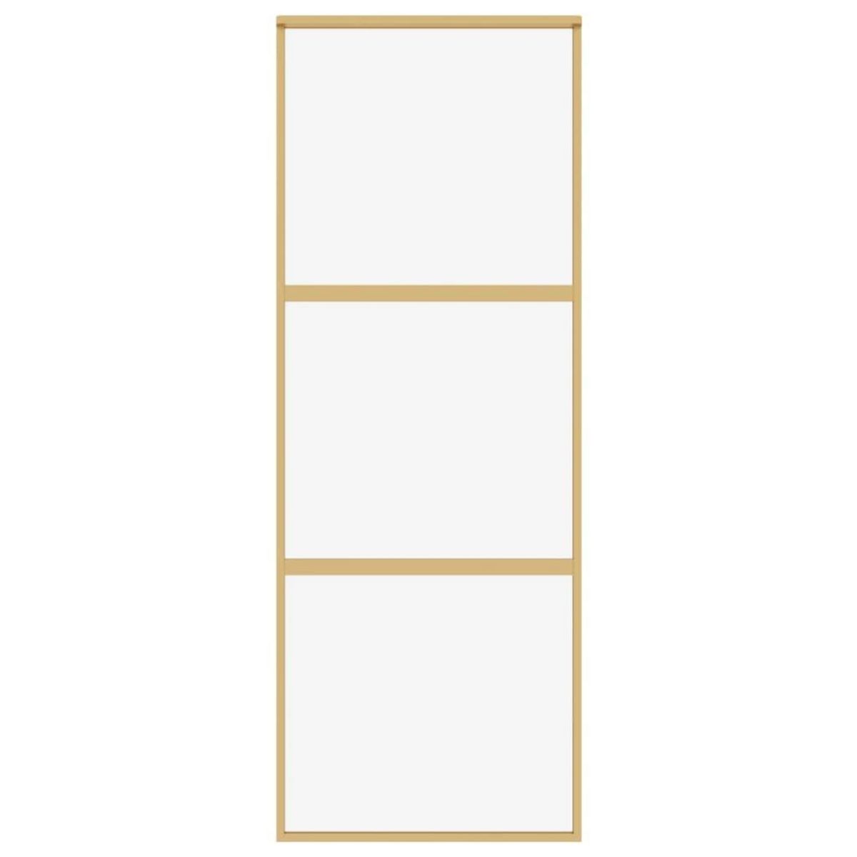 VIDAXL Porte coulissante dore 76x205 cm verre ESG clair et aluminium